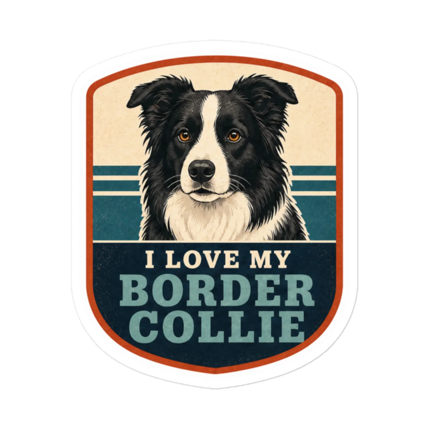 Border Collie Vinyl Sticker: I Love My Border Collie