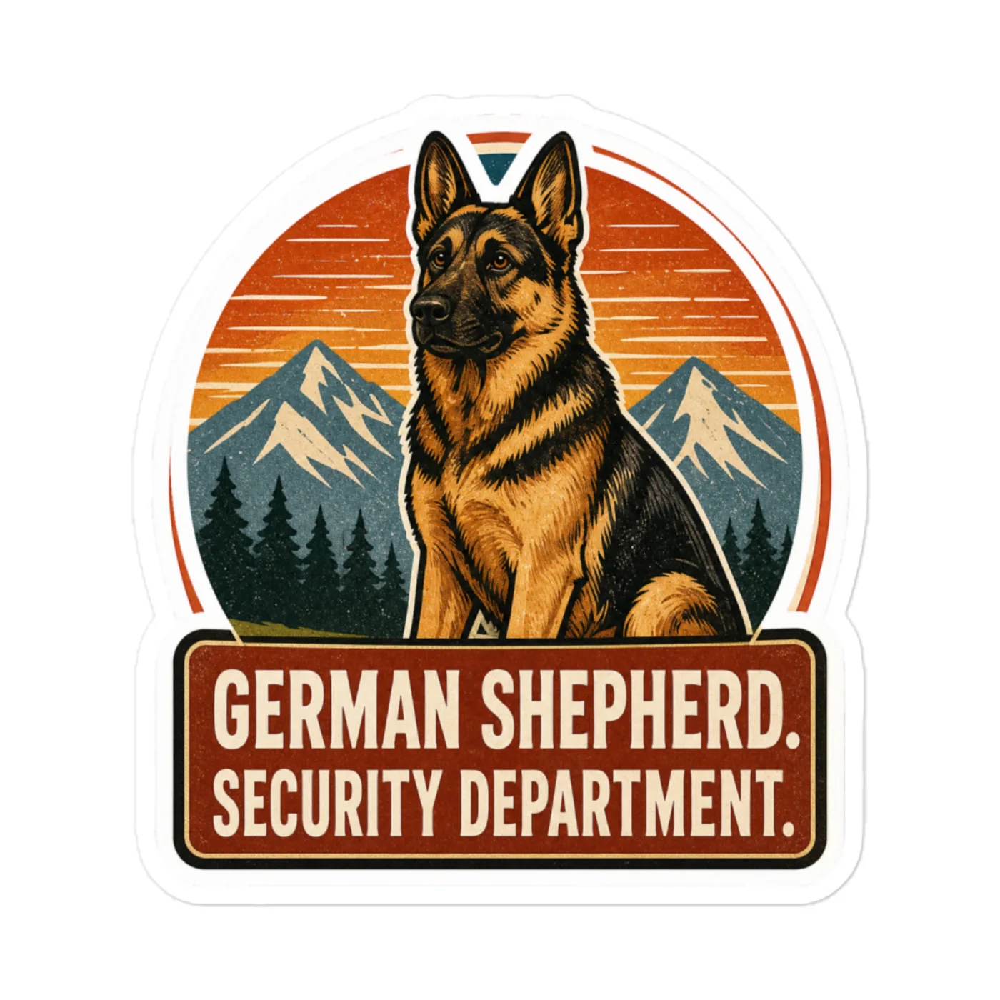 German Shepherd Vinyl Sticker: German Shepherd. Security Department.