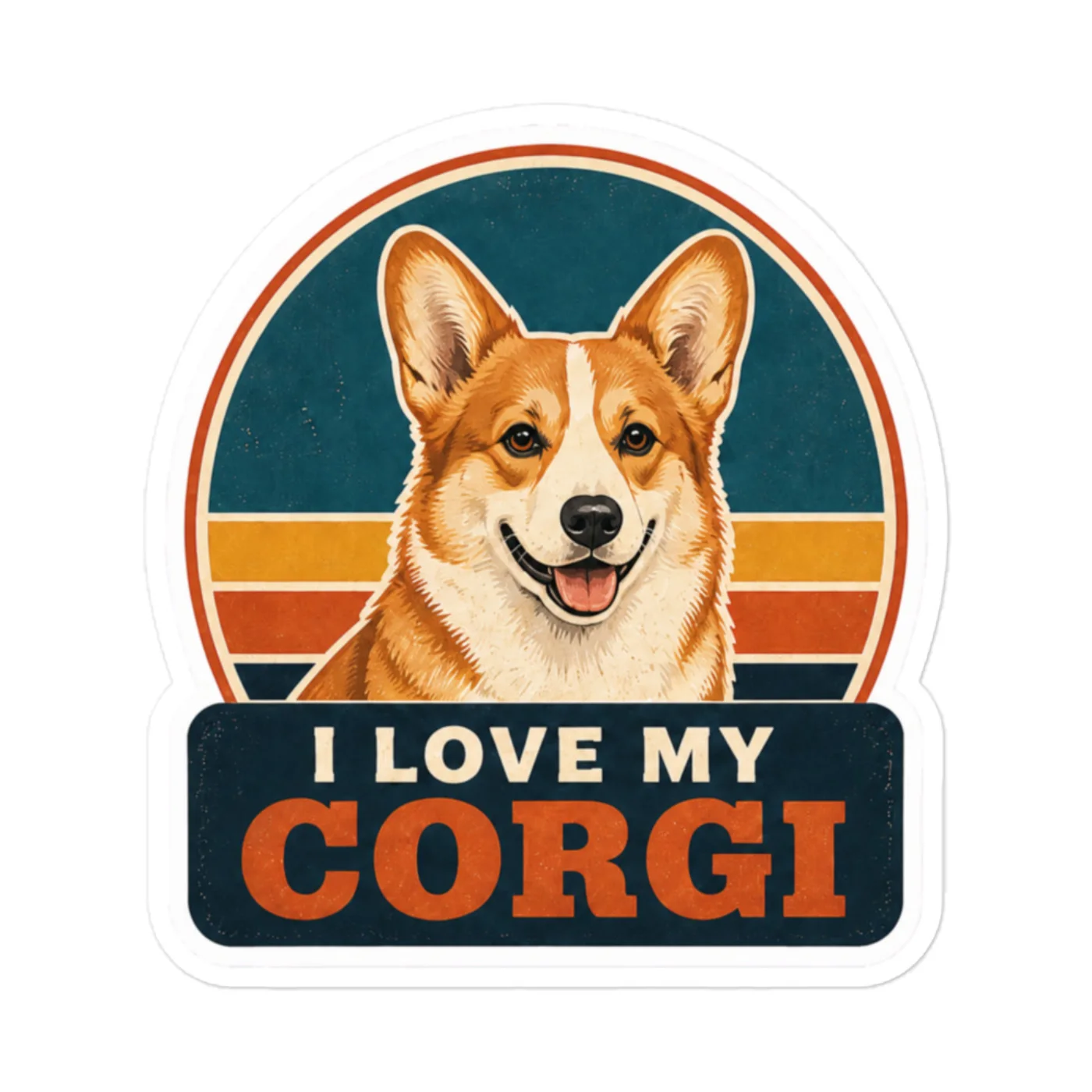 Corgi Vinyl Sticker: I Love My Corgi