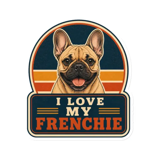 Die-Cut Magnet, I Love My Frenchie, French Bulldog Gift - 6″×6″ - White