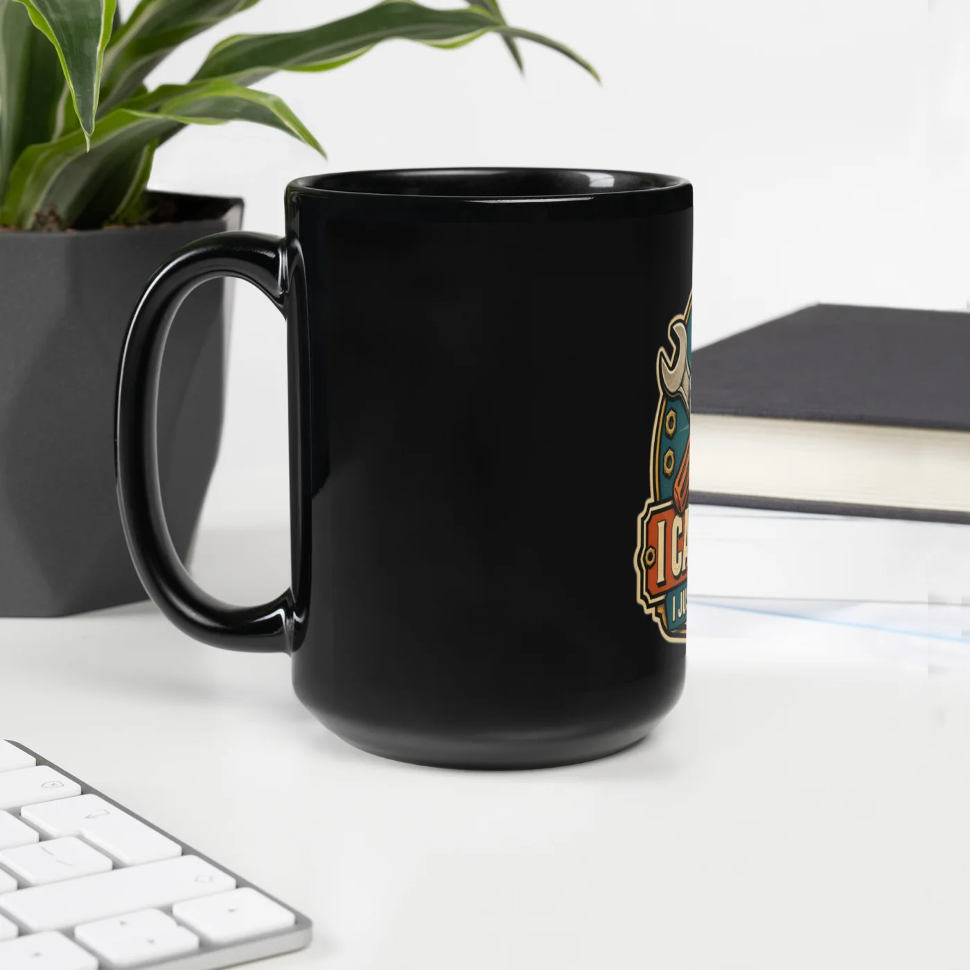 Black Coffee Mug, I Can Fix It. I Just Need Coffee, Dad Gift