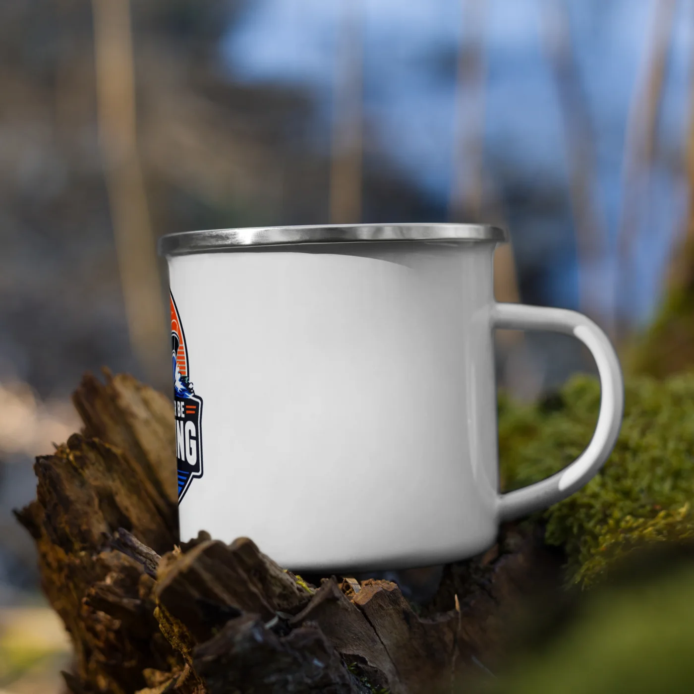 Enamel Camp Boat Mug, I'd Rather Be Boating, Bold Emblem