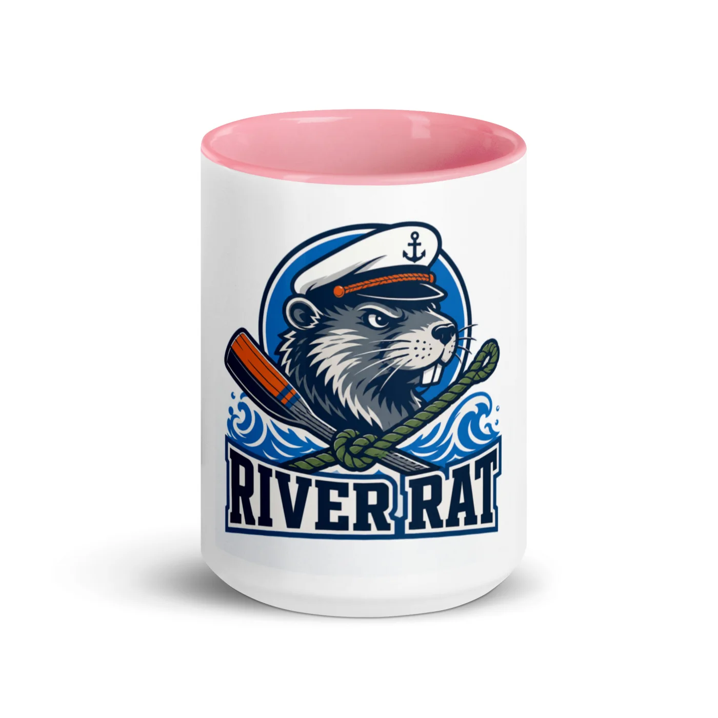 Color Inside Boat Mug, River Rat, Bold Emblem