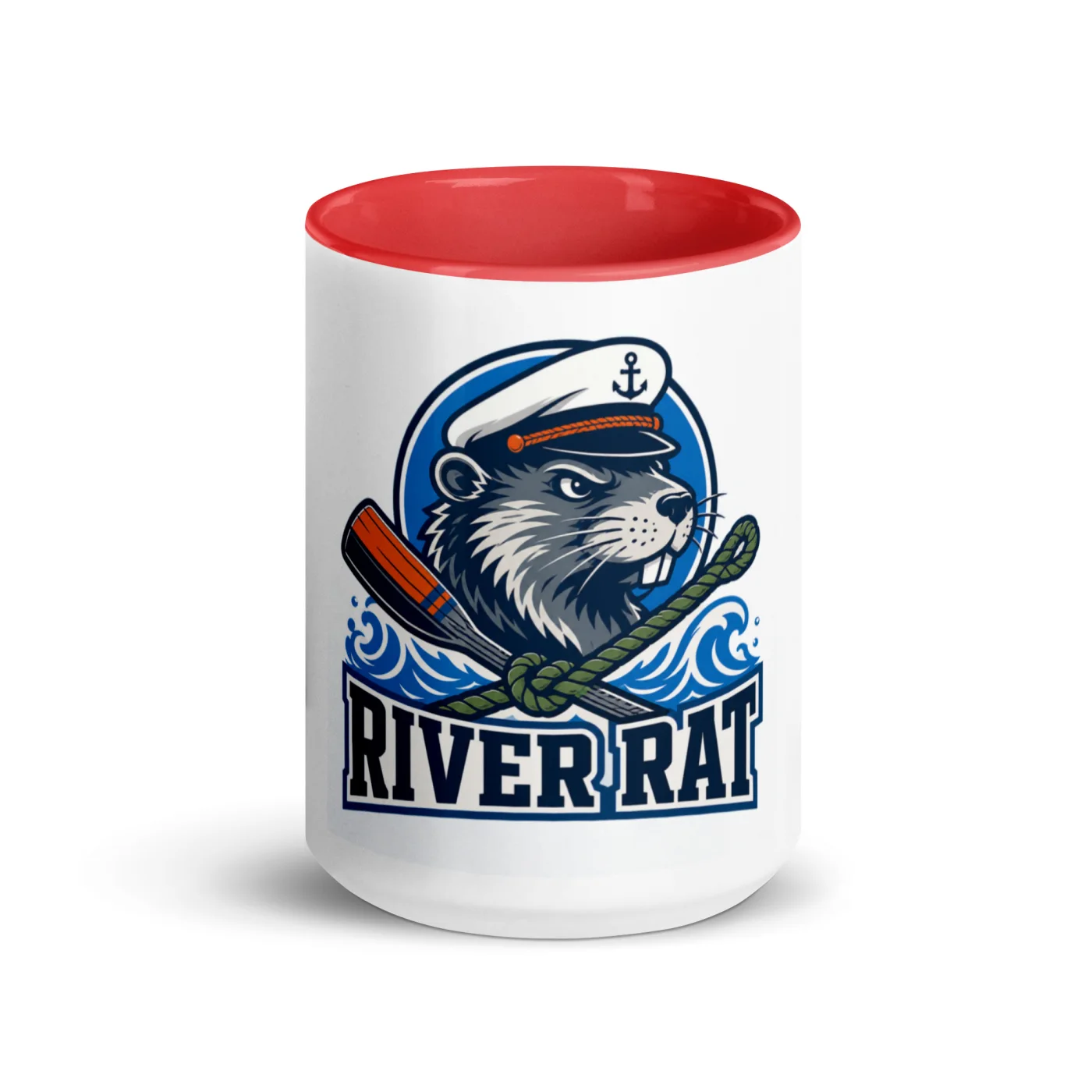 Color Inside Boat Mug, River Rat, Bold Emblem