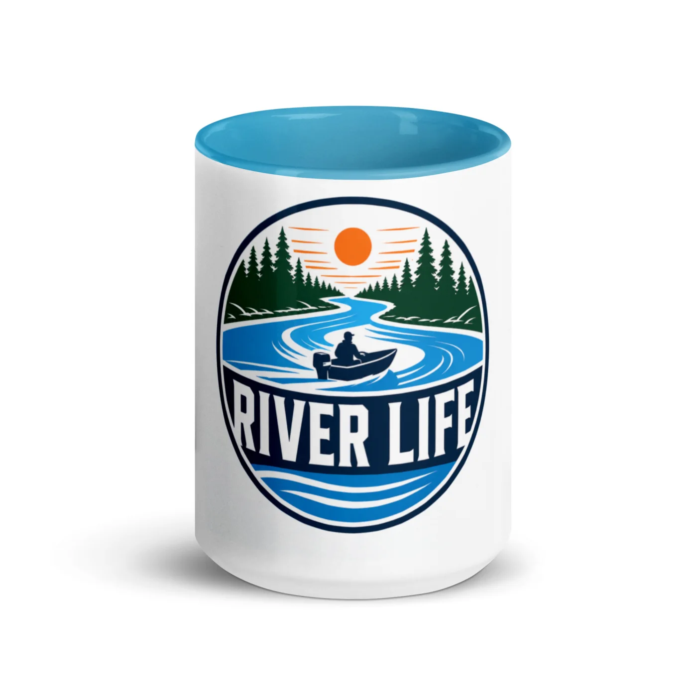 Color Inside Boat Mug, River Life, Bold Emblem