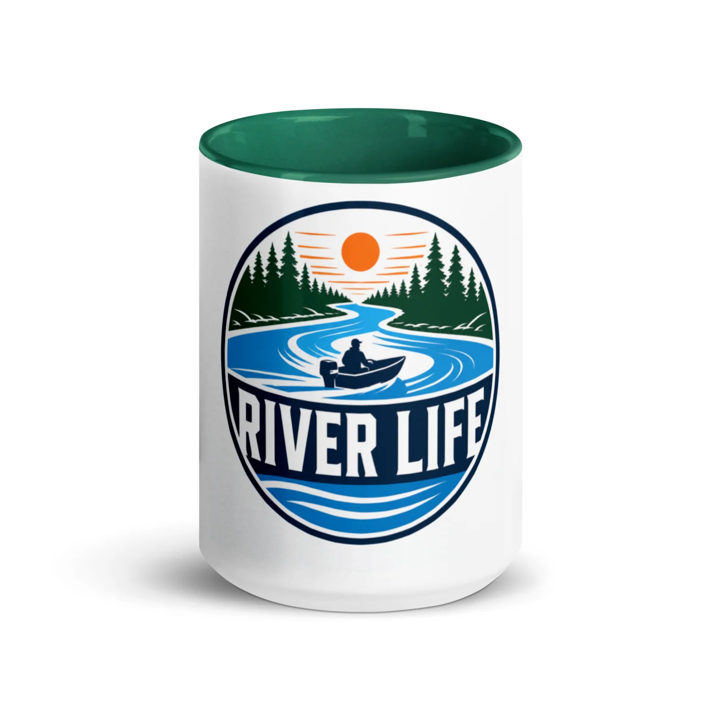 Color Inside Boat Mug, River Life, Bold Emblem