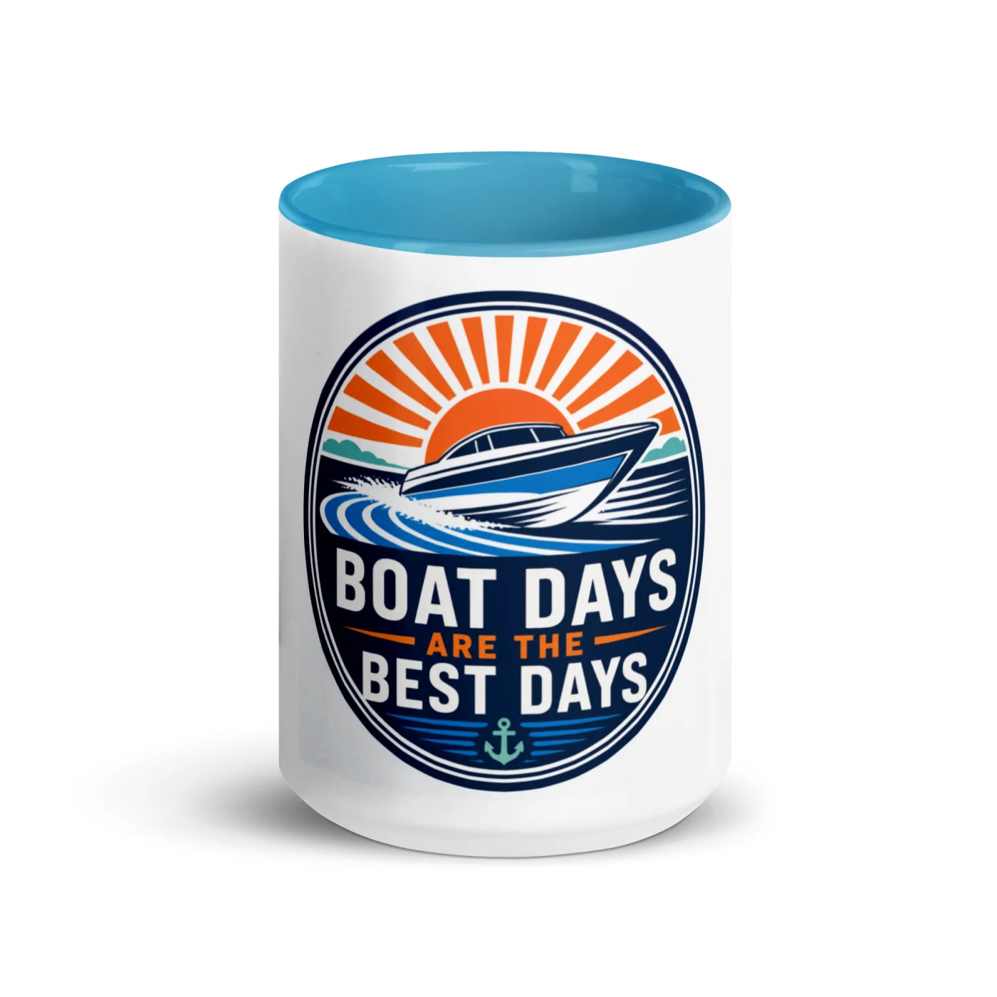 Color Inside Boat Mug, Boat Days Are the Best Days, Bold Emblem