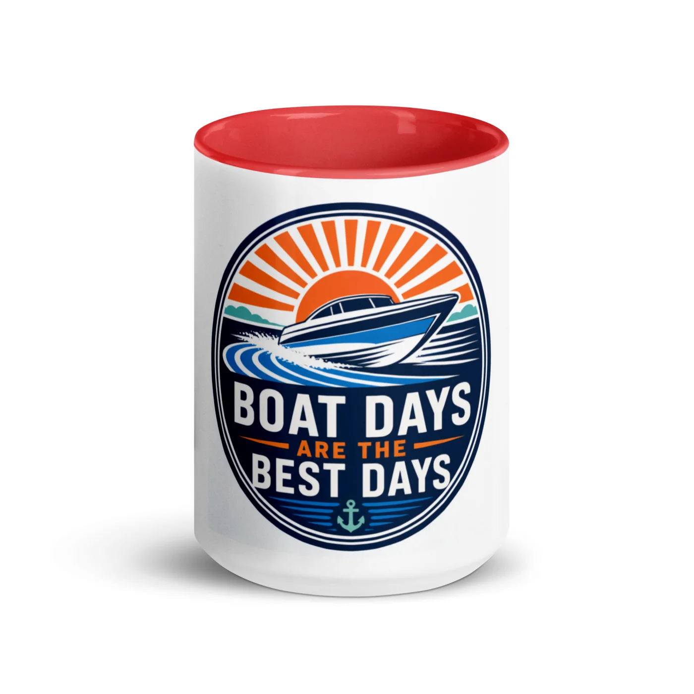 Color Inside Boat Mug, Boat Days Are the Best Days, Bold Emblem