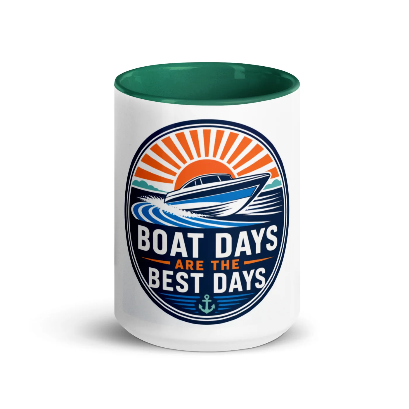 Color Inside Boat Mug, Boat Days Are the Best Days, Bold Emblem
