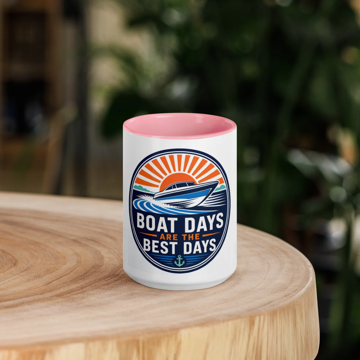 Color Inside Boat Mug, Boat Days Are the Best Days, Bold Emblem