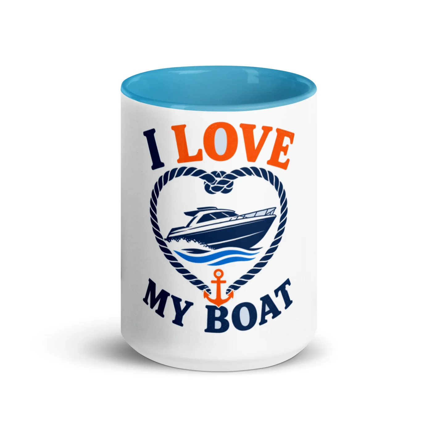 Color Inside Boat Mug, I Love My Boat, Bold Emblem