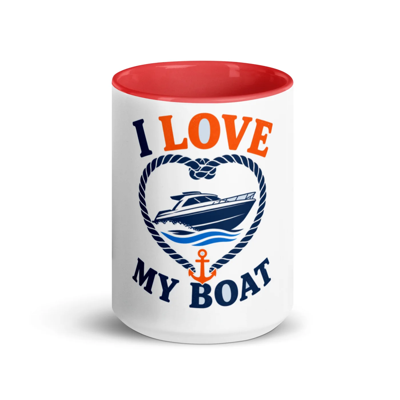 Color Inside Boat Mug, I Love My Boat, Bold Emblem