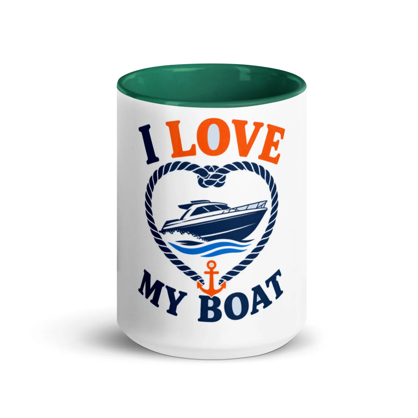 Color Inside Boat Mug, I Love My Boat, Bold Emblem