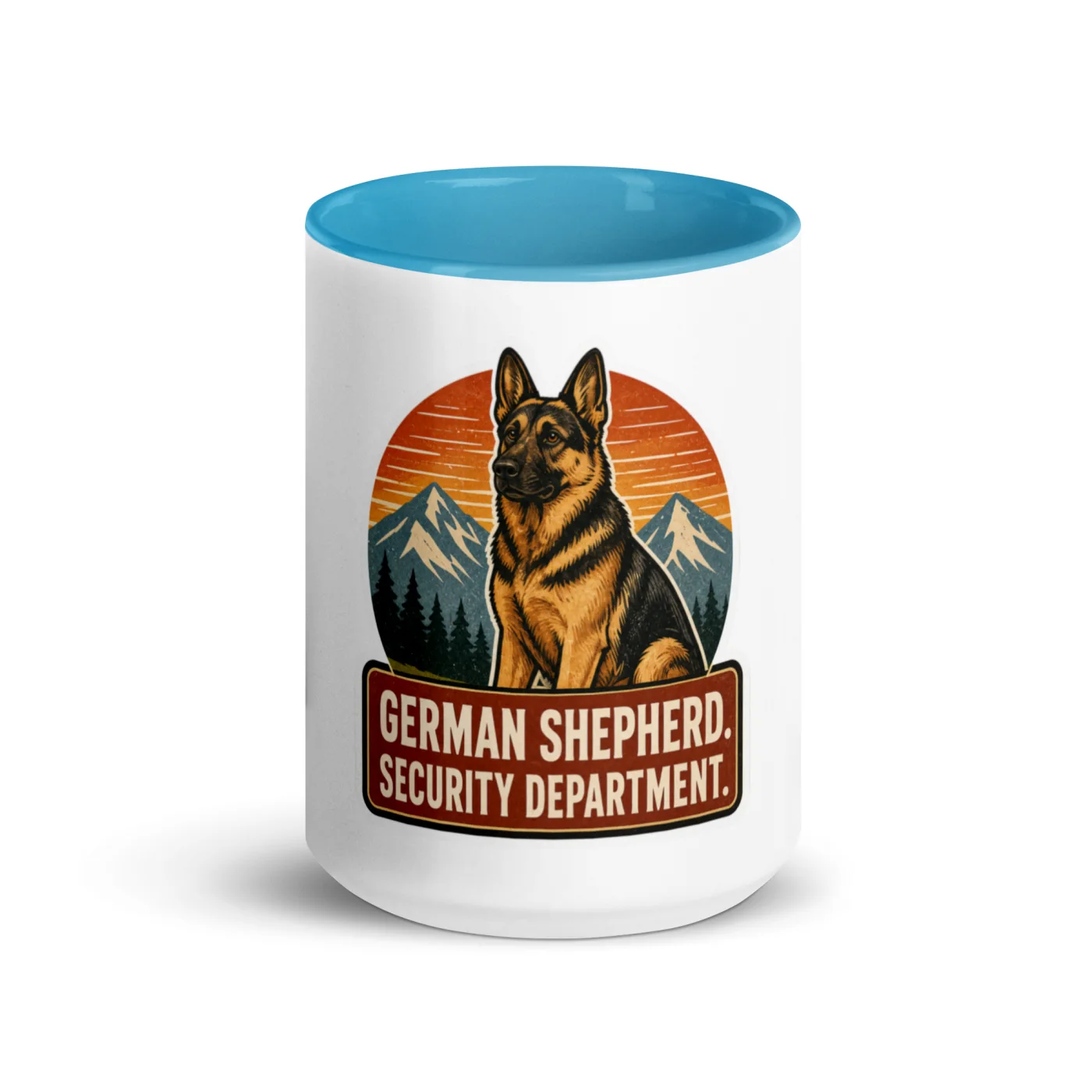 Color Inside Mug, German Shepherd Gift: German Shepherd. Security Department.
