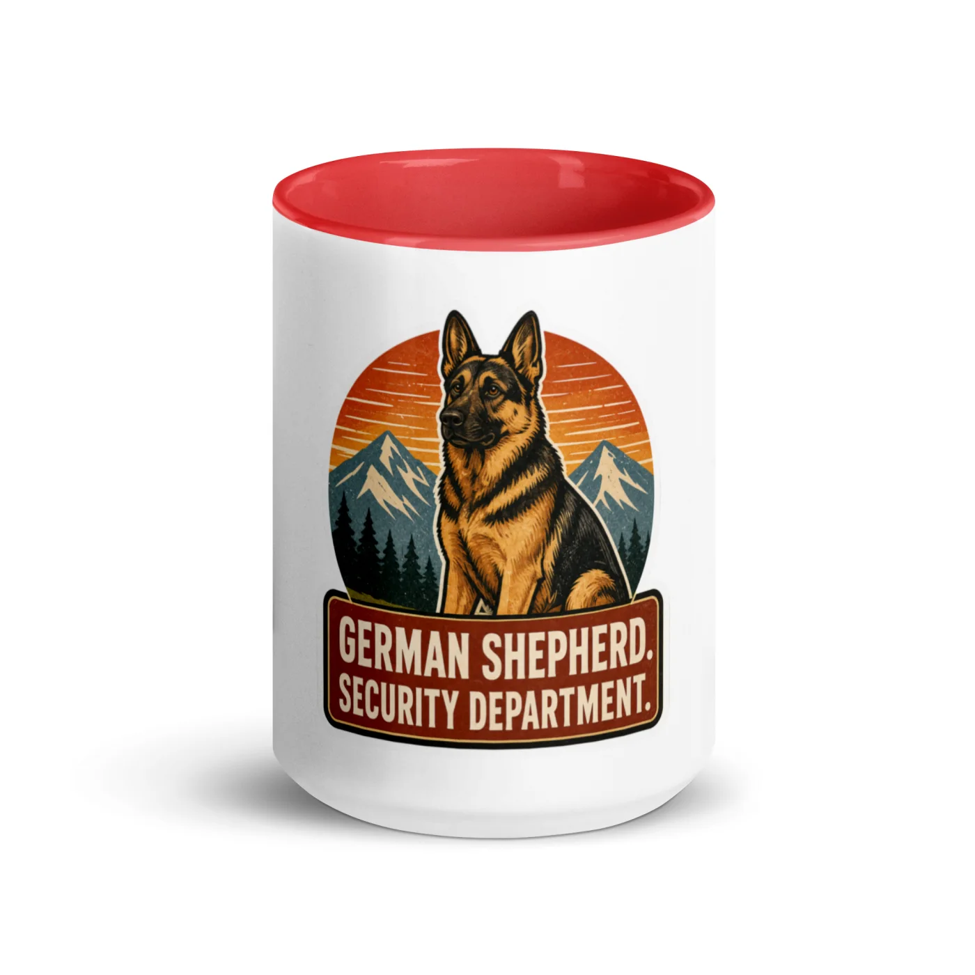 Color Inside Mug, German Shepherd Gift: German Shepherd. Security Department.