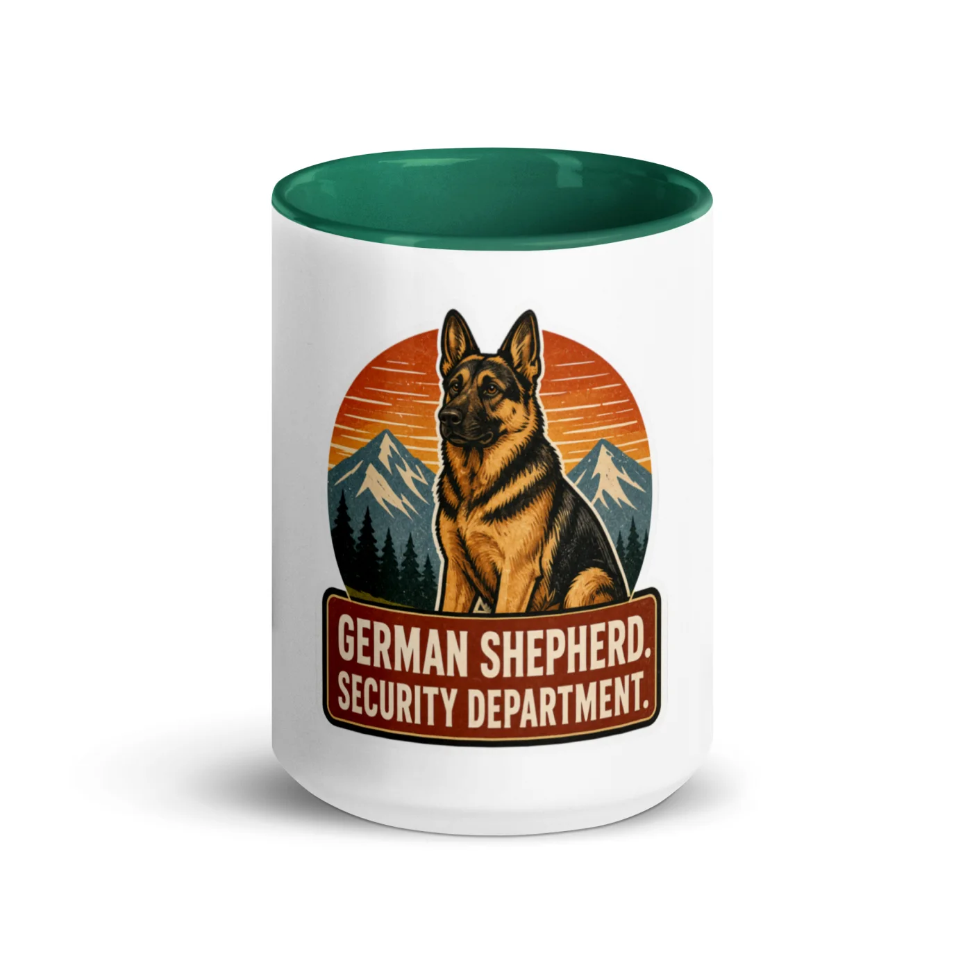 Color Inside Mug, German Shepherd Gift: German Shepherd. Security Department.
