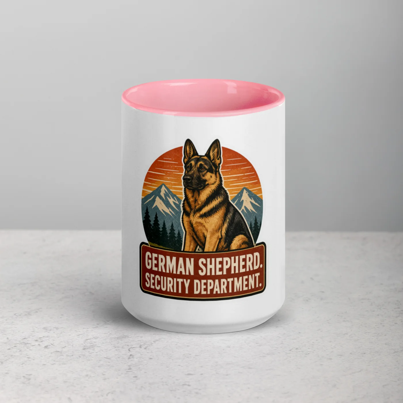 Color Inside Mug, German Shepherd Gift: German Shepherd. Security Department.