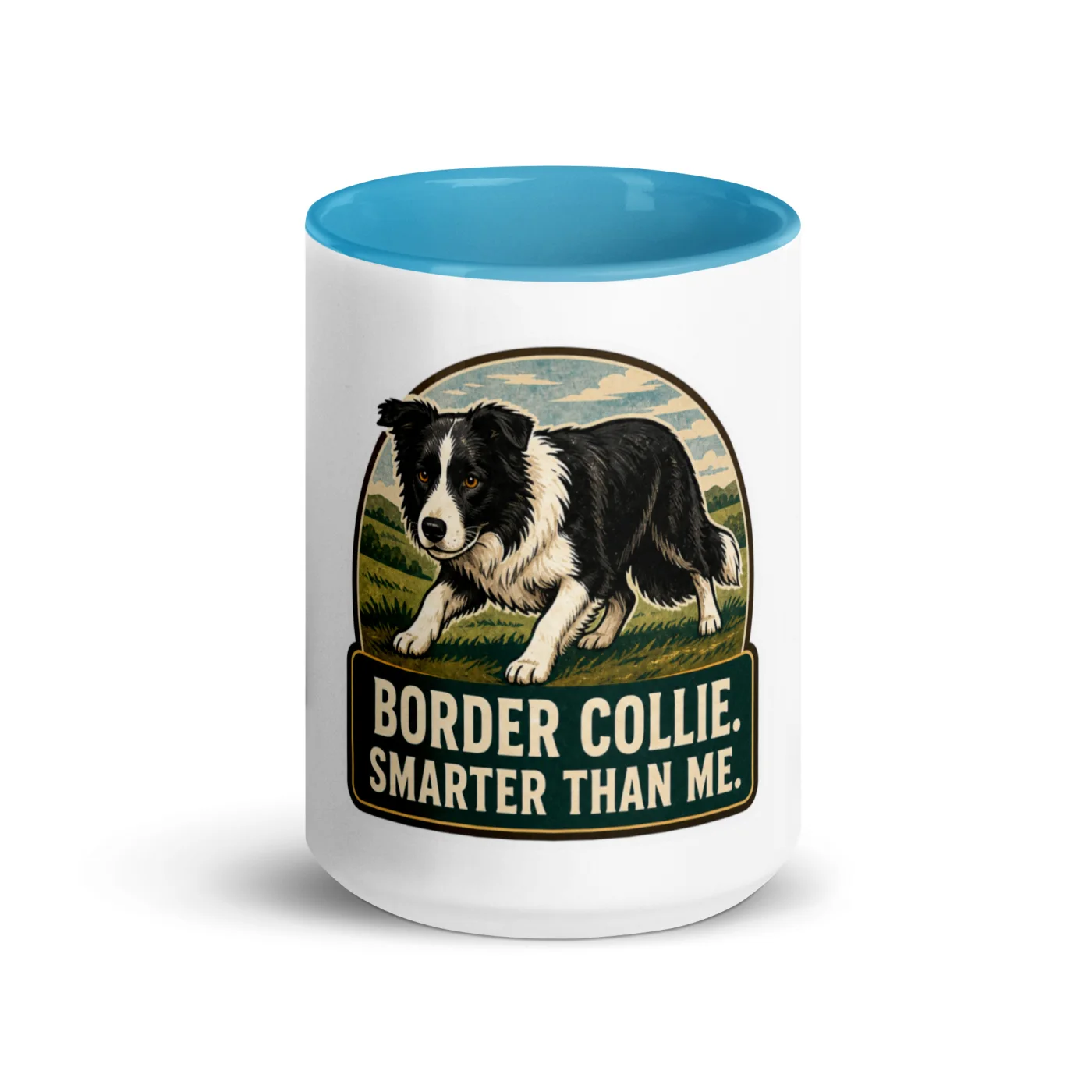 Color Inside Mug, Border Collie Gift: Border Collie. Smarter Than Me.