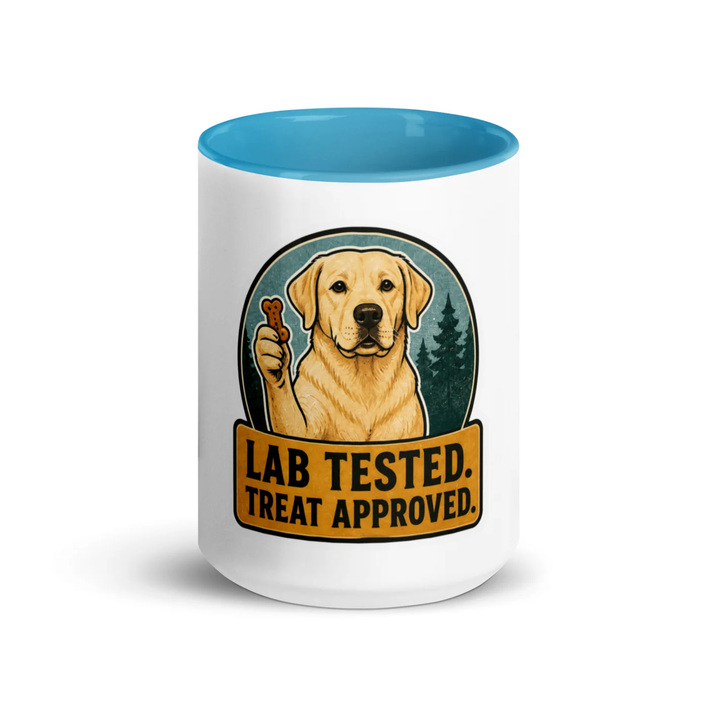 Color Inside Mug, Labrador Gift: Lab Tested. Treat Approved.