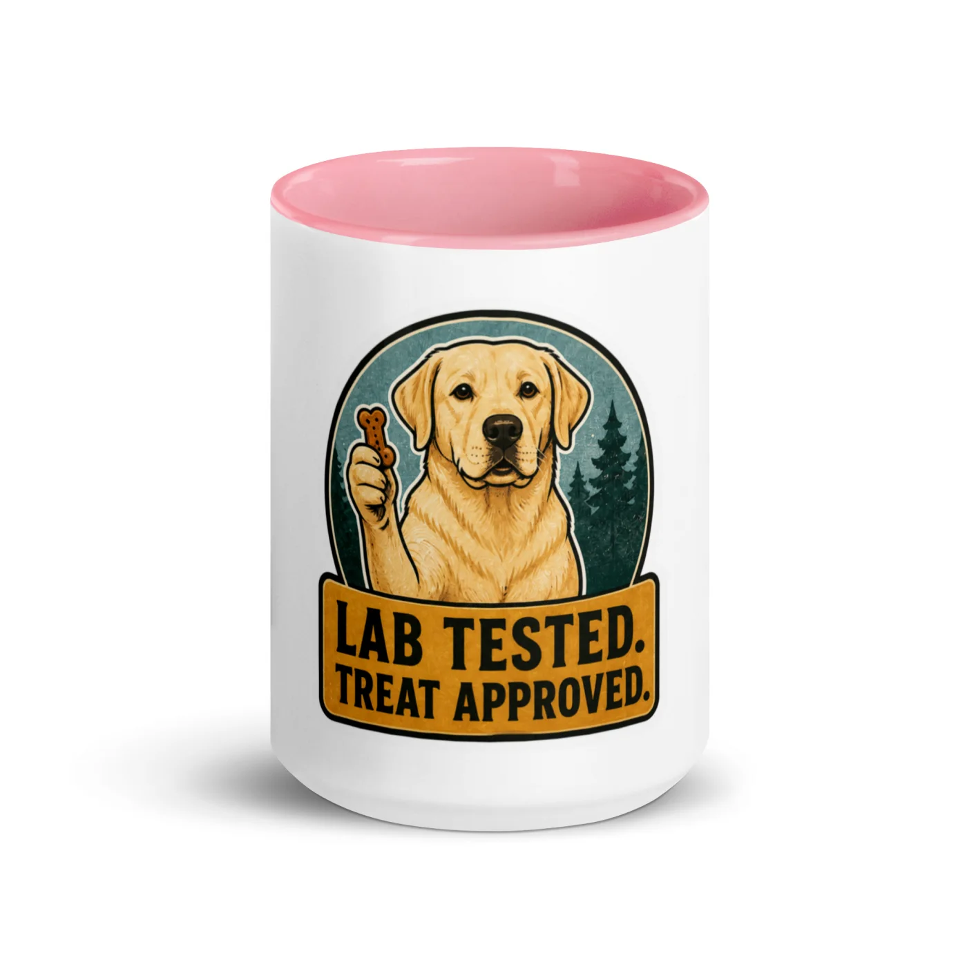 Color Inside Mug, Labrador Gift: Lab Tested. Treat Approved.