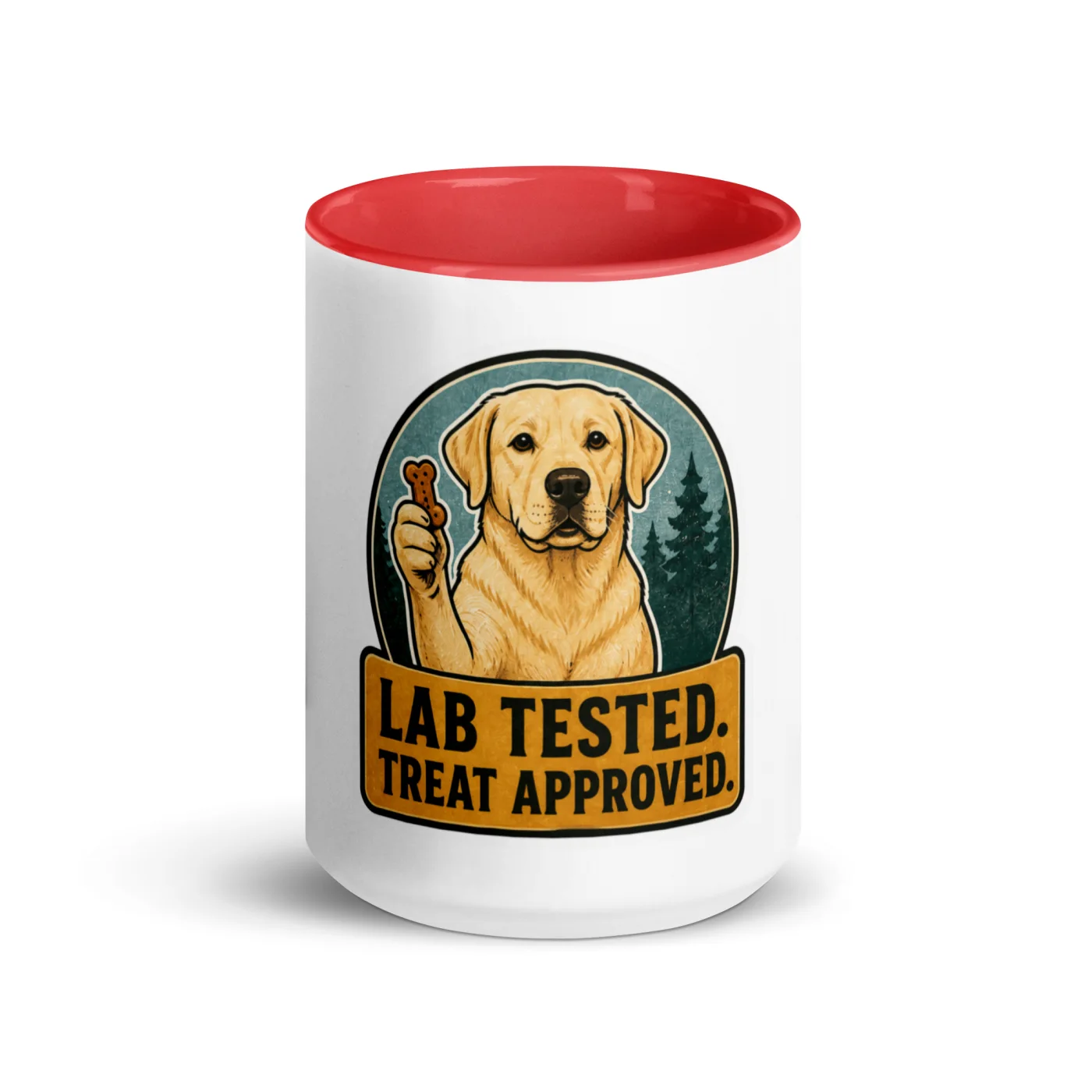Color Inside Mug, Labrador Gift: Lab Tested. Treat Approved.