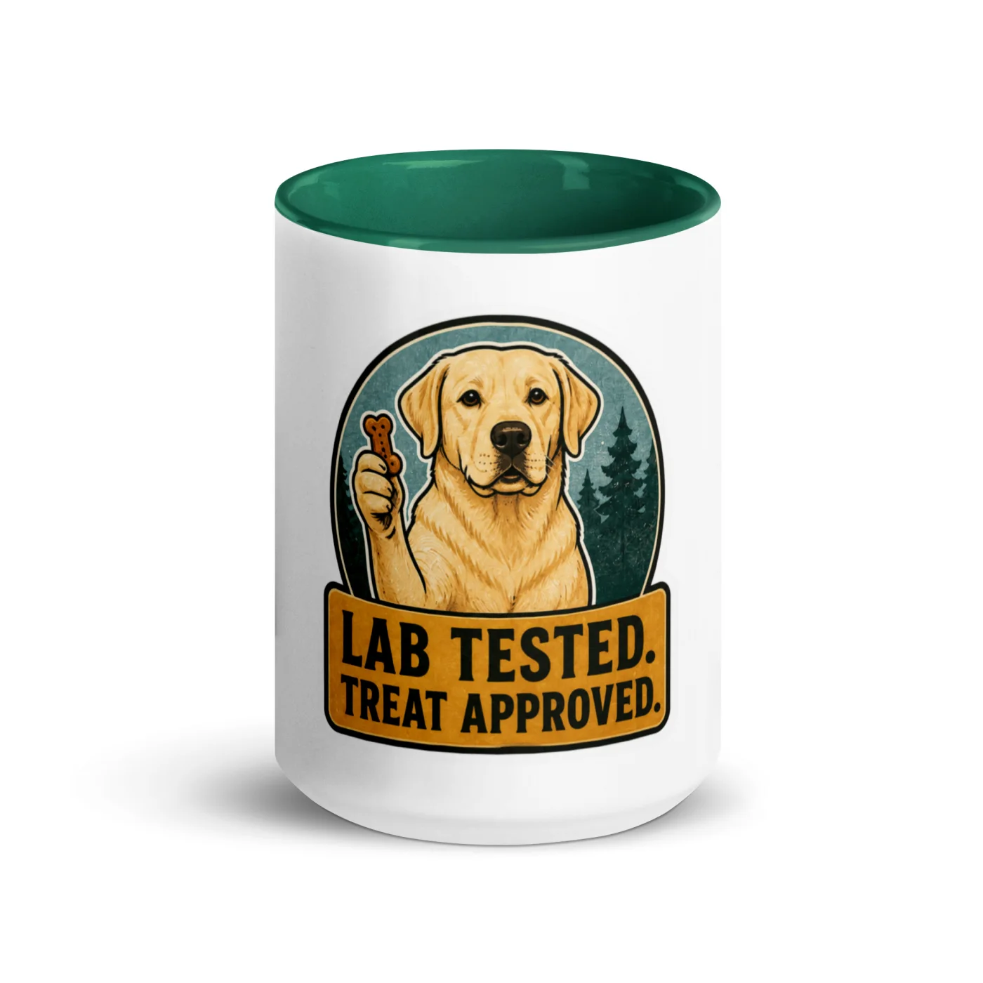 Color Inside Mug, Labrador Gift: Lab Tested. Treat Approved.