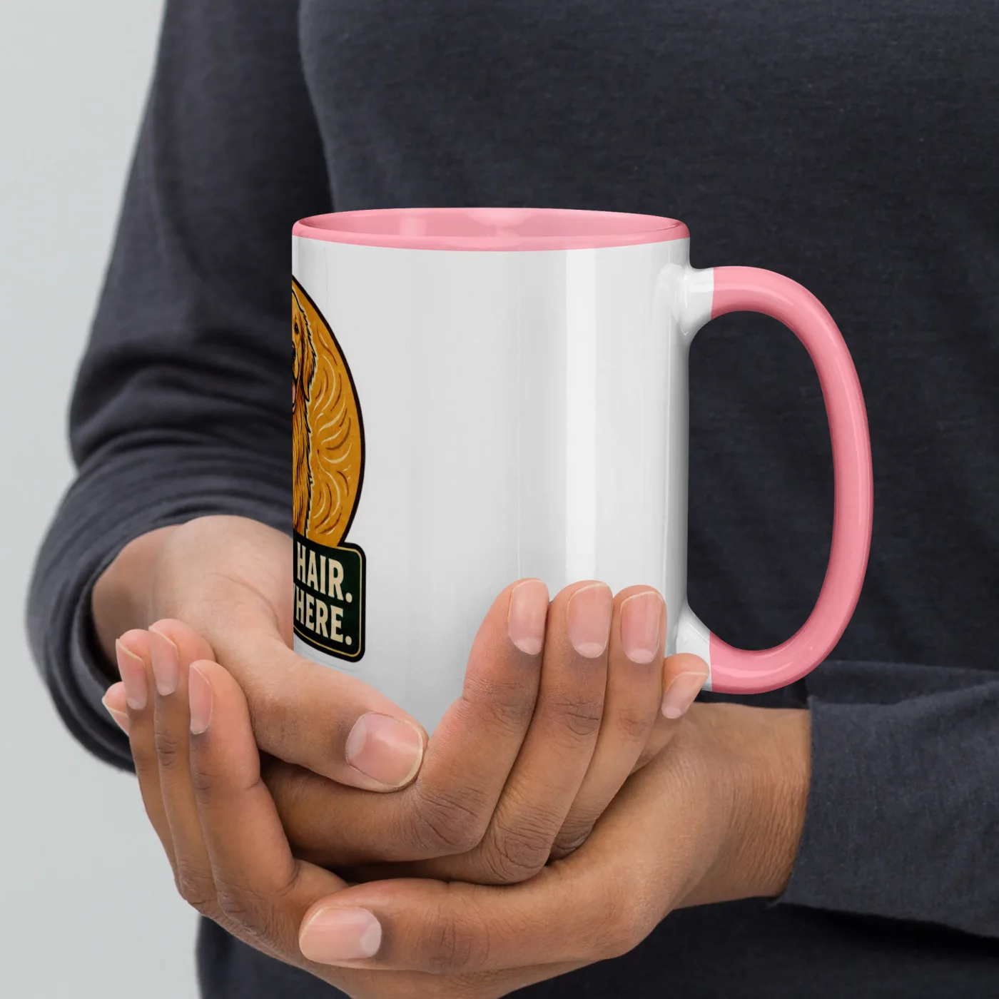 Color Inside Mug, Golden Retriever Gift: Golden Hair. Everywhere.