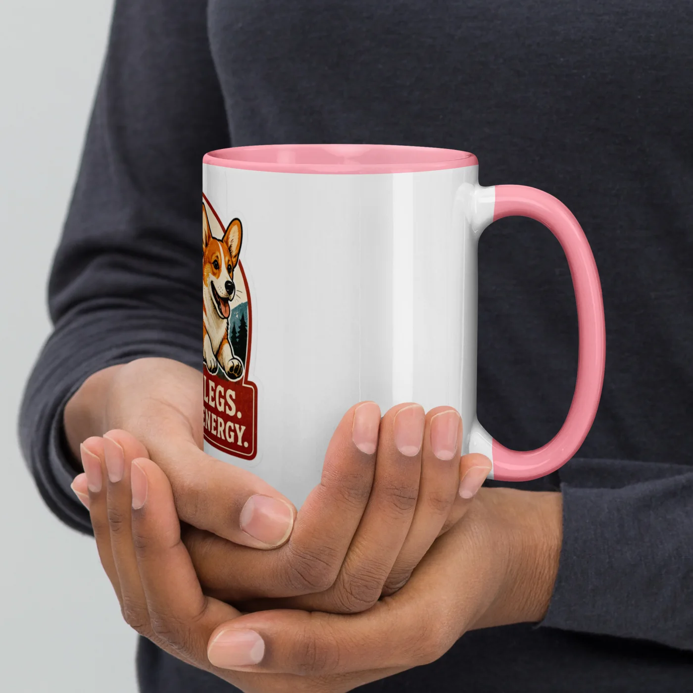 Color Inside Mug, Corgi Gift: Corgi Legs. Big Dog Energy.