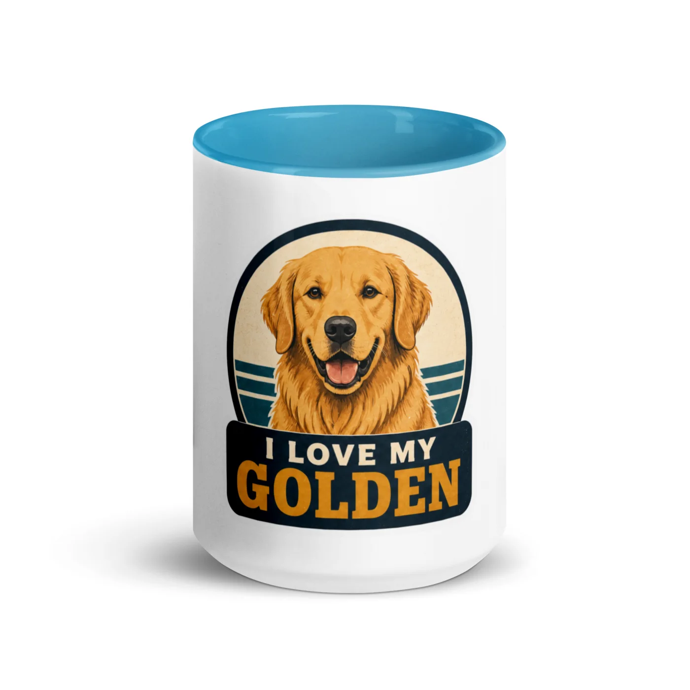 Color Inside Mug, Golden Retriever Gift: I Love My Golden
