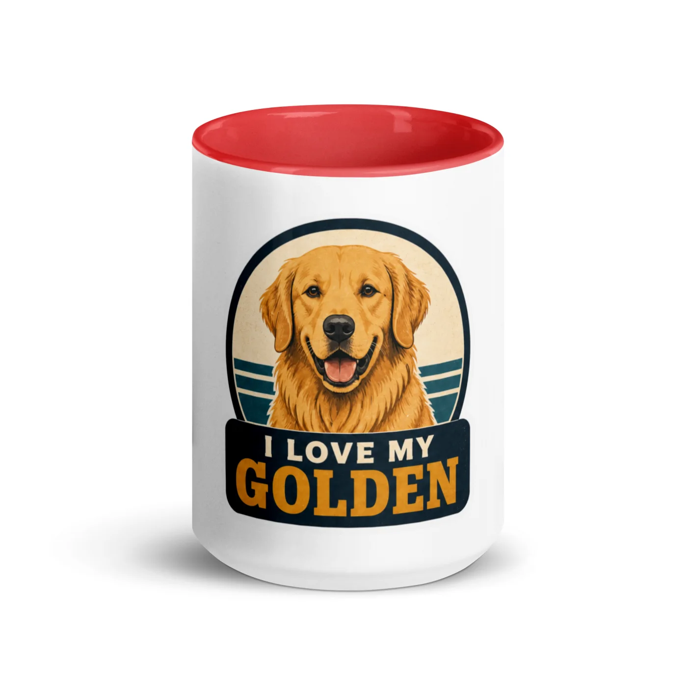 Color Inside Mug, Golden Retriever Gift: I Love My Golden