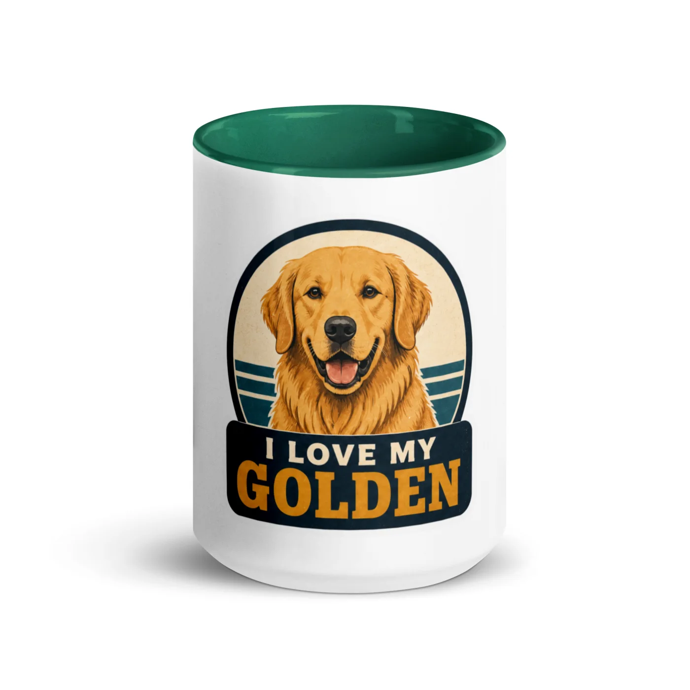 Color Inside Mug, Golden Retriever Gift: I Love My Golden
