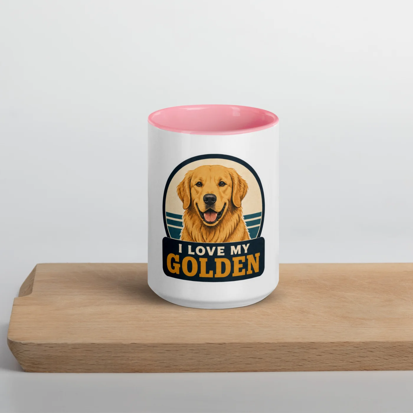 Color Inside Mug, Golden Retriever Gift: I Love My Golden