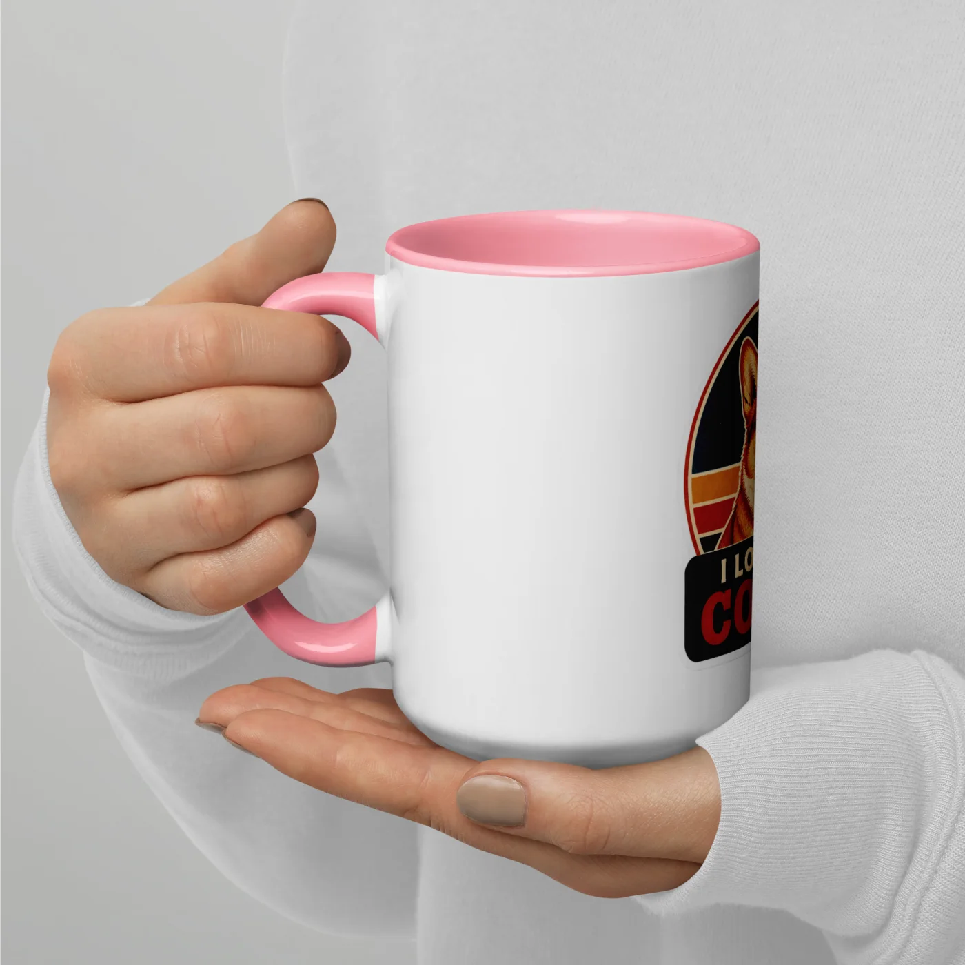 Color Inside Mug, Corgi Gift: I Love My Corgi