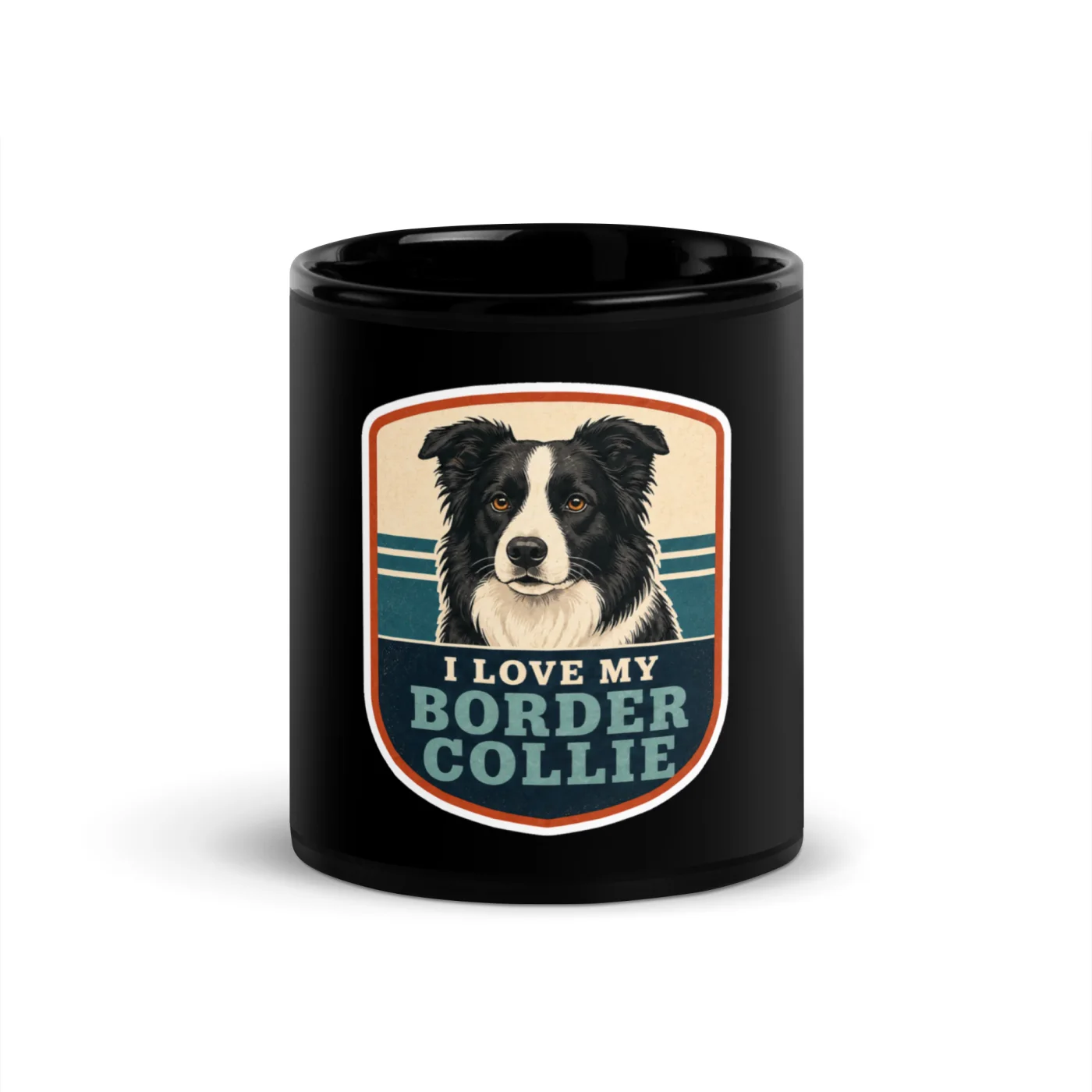 Black Coffee Mug, Border Collie Gift: I Love My Border Collie