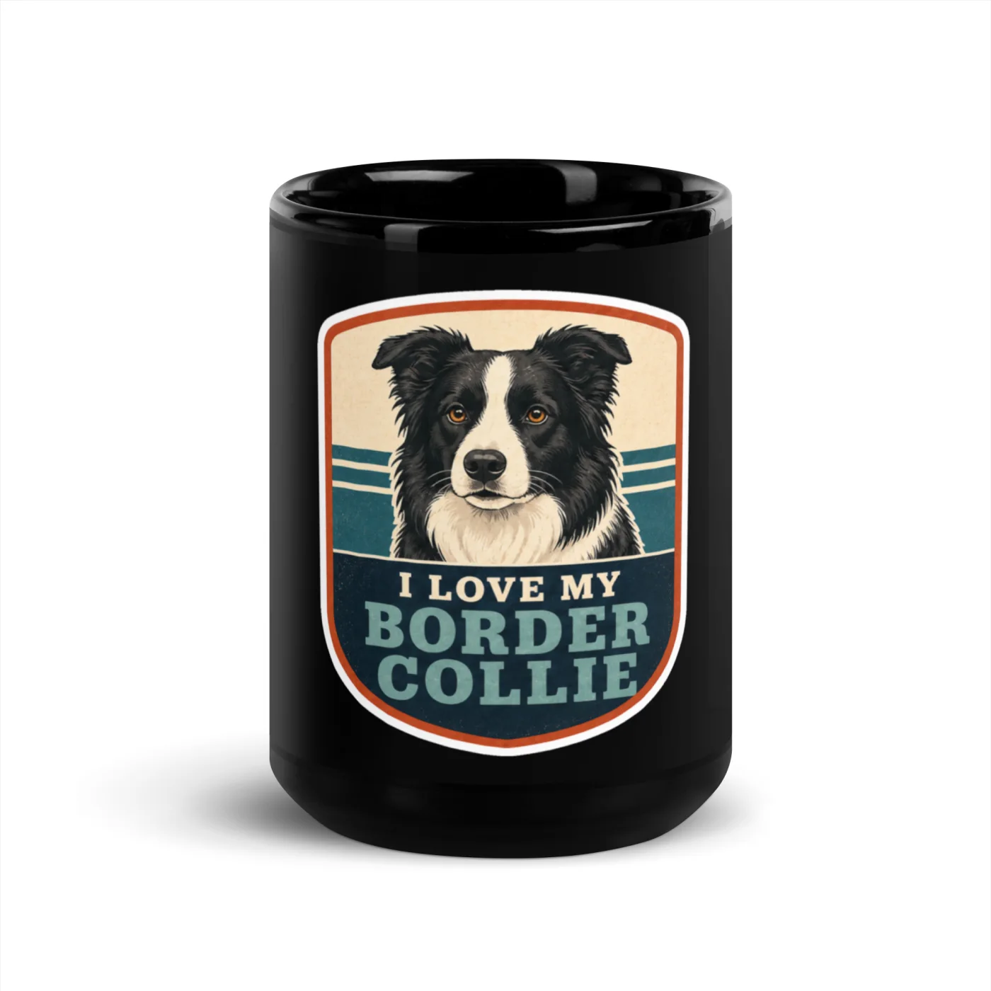 Black Coffee Mug, Border Collie Gift: I Love My Border Collie
