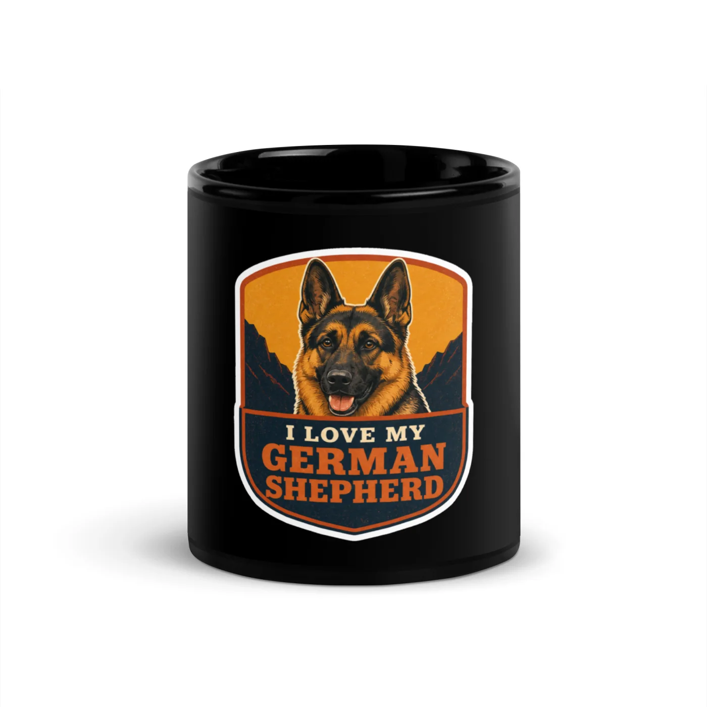 Black Coffee Mug, German Shepherd Gift: I Love My German Shepherd