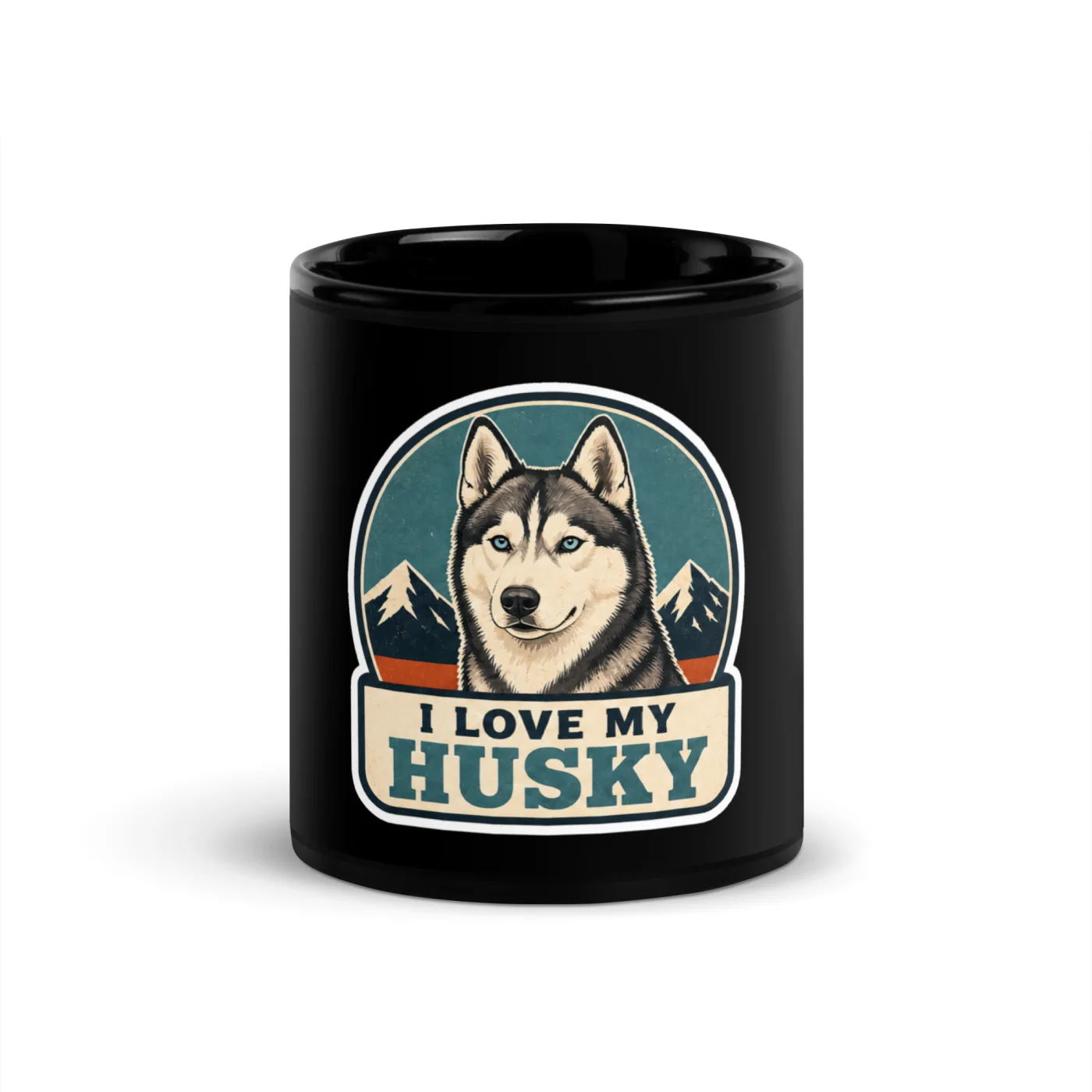 Black Coffee Mug, Husky Gift: I Love My Husky