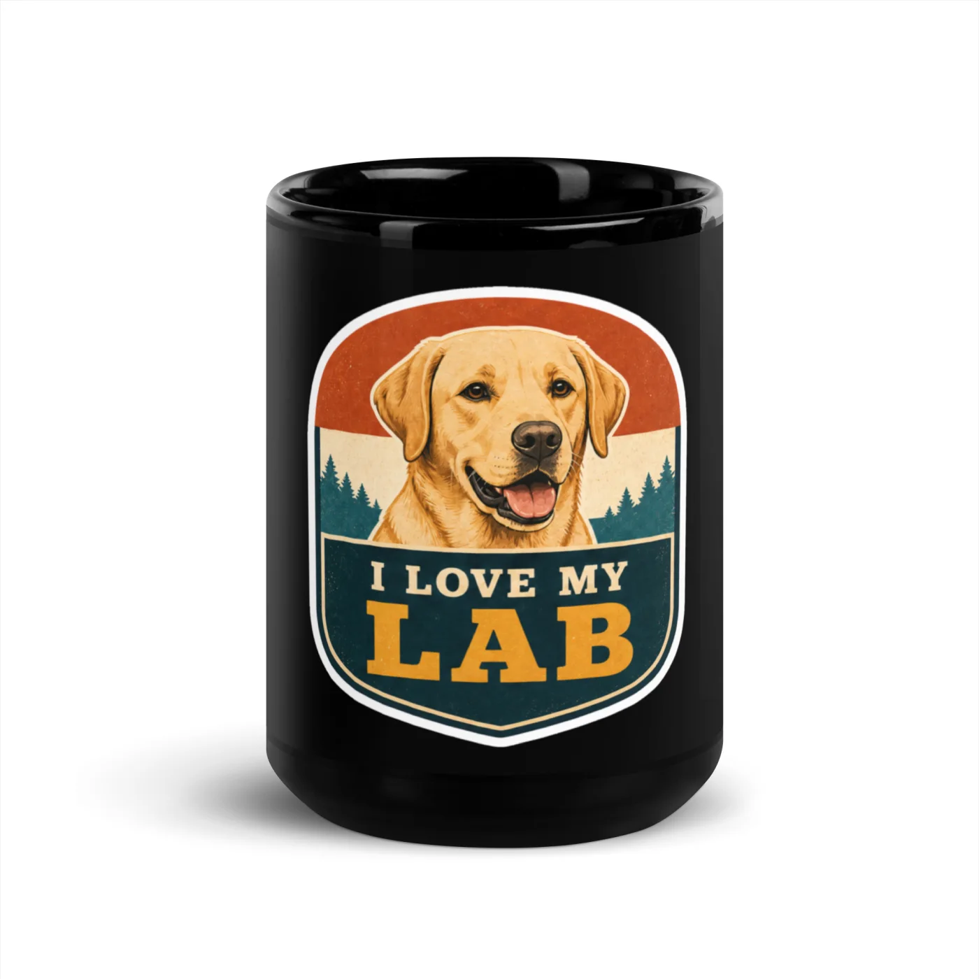 Black Coffee Mug, Labrador Gift: I Love My Lab