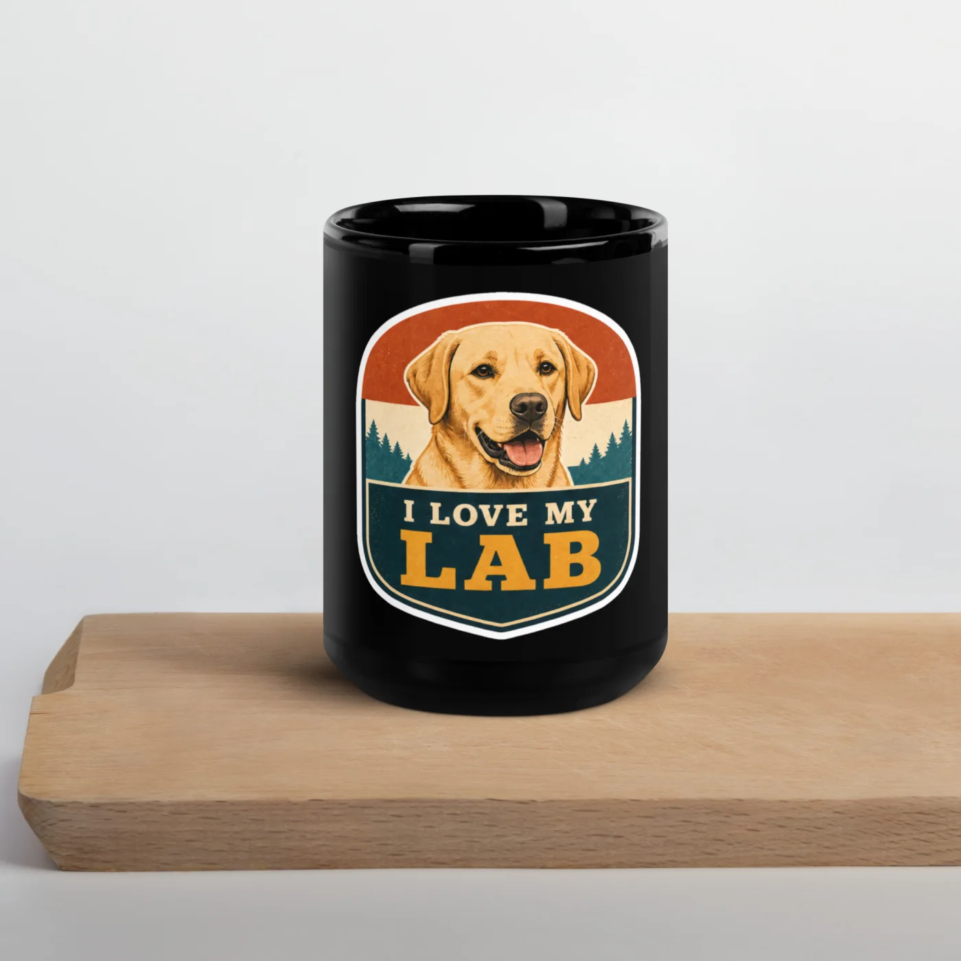 Black Coffee Mug, Labrador Gift: I Love My Lab
