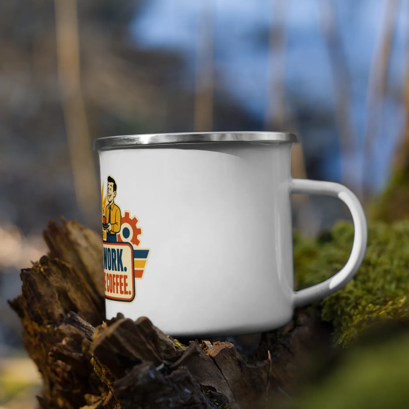 Enamel Camp Mug, Work Robot: AI Did the Work I Brought the Coffee