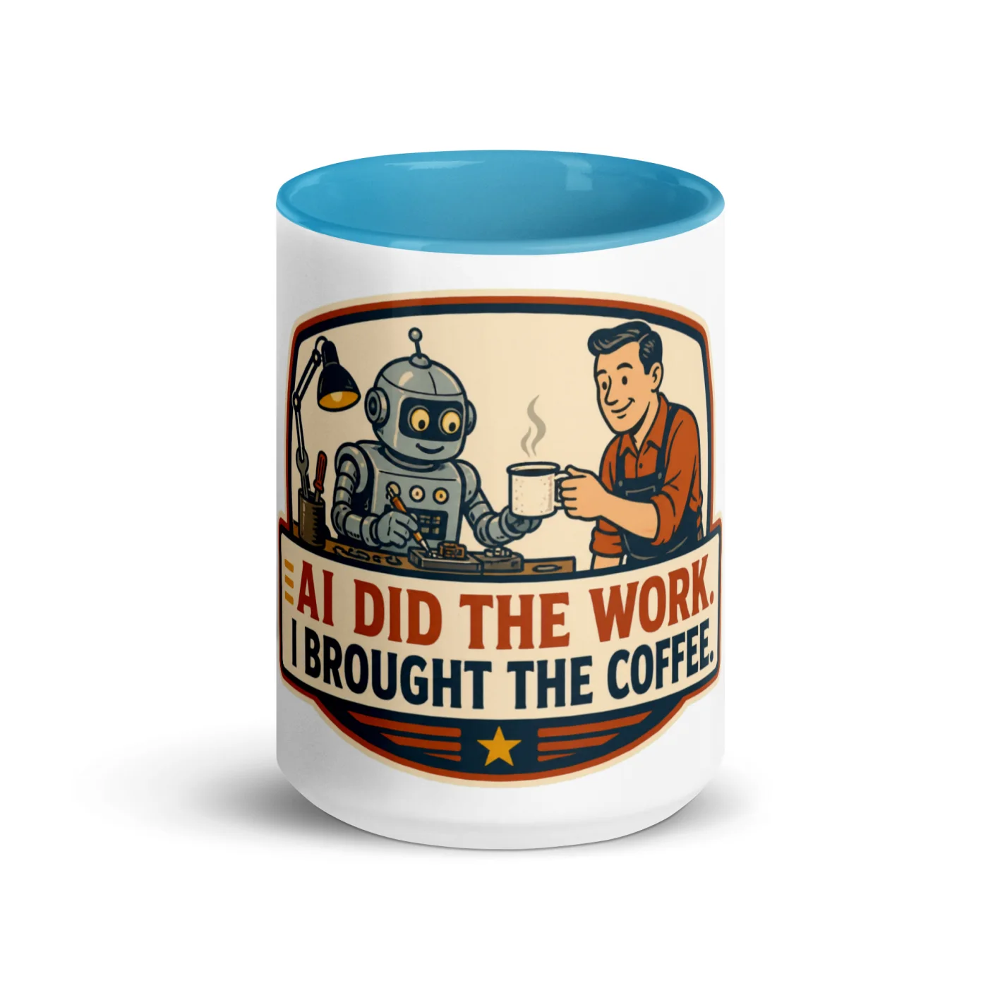 Color Inside Coffee Mug, Coffee Robot, AI Did the Work, I Brought the Coffee