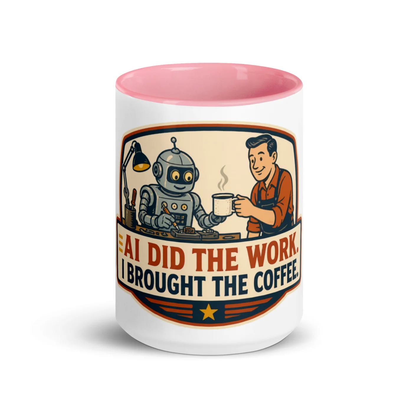 Color Inside Coffee Mug, Coffee Robot, AI Did the Work, I Brought the Coffee