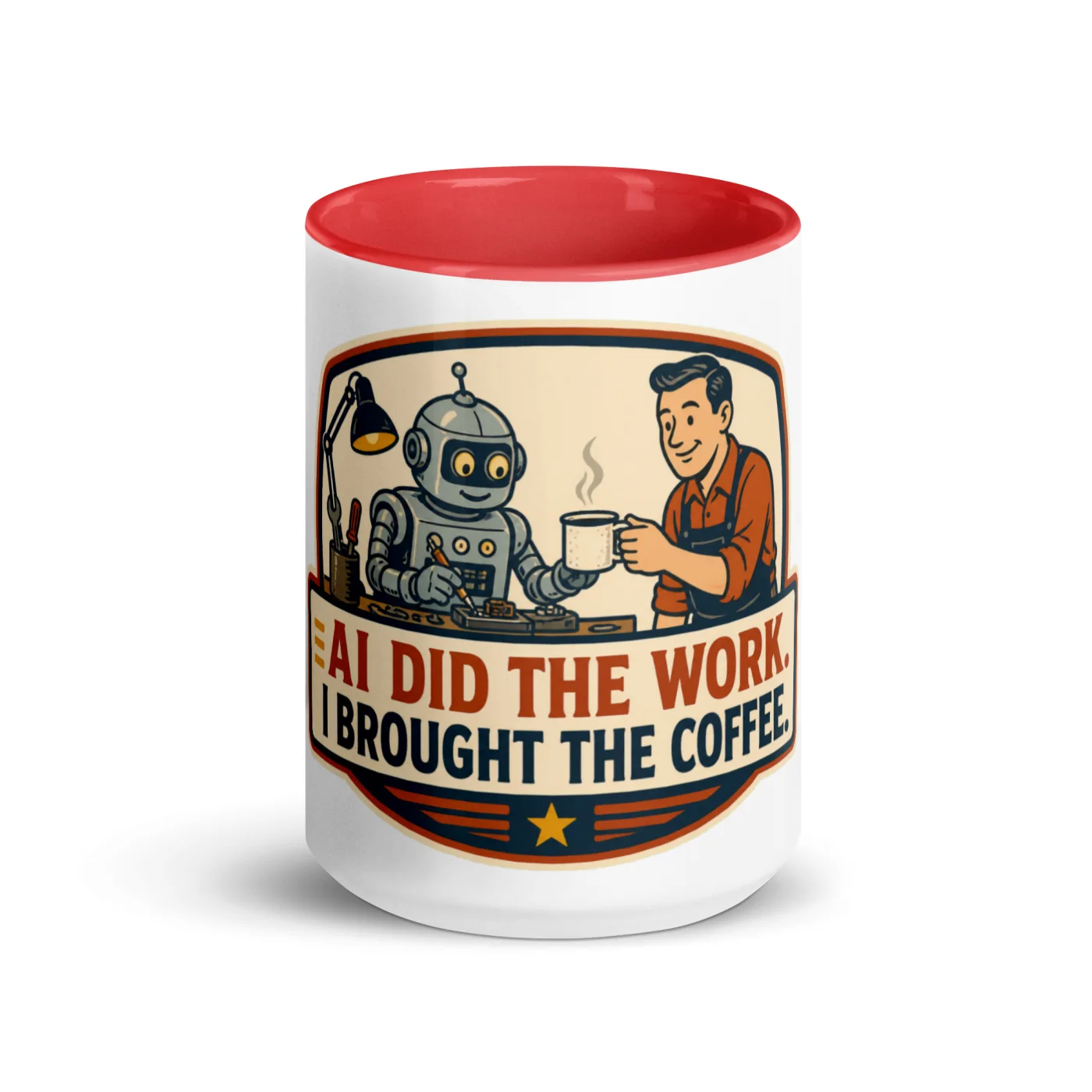 Color Inside Coffee Mug, Coffee Robot, AI Did the Work, I Brought the Coffee