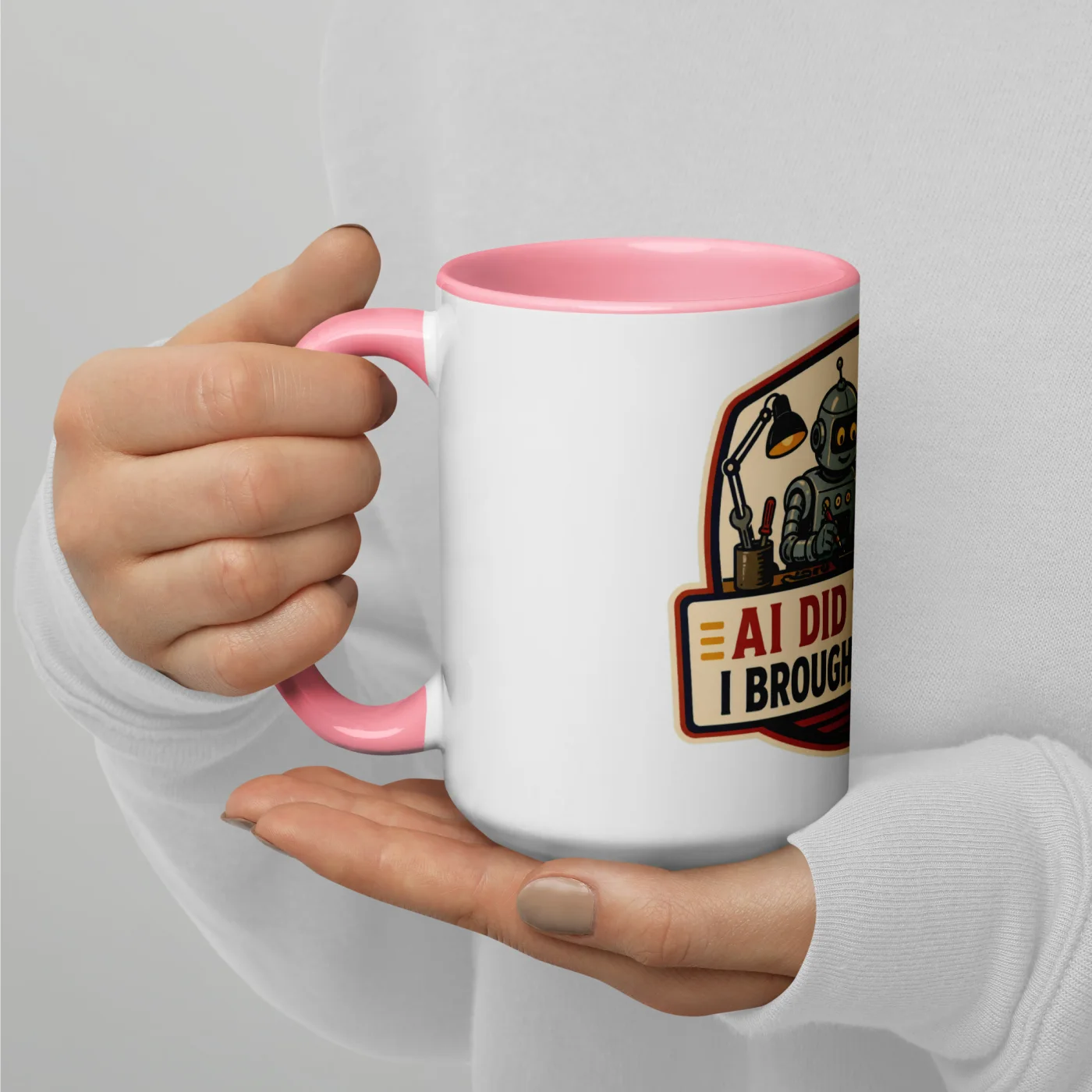 Color Inside Coffee Mug, Coffee Robot, AI Did the Work, I Brought the Coffee