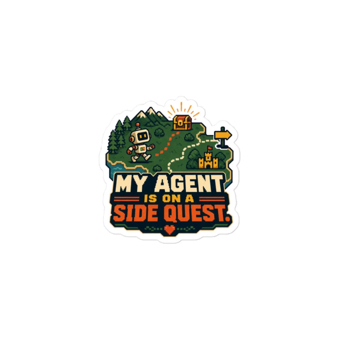 My Agent Is on a Side Quest - Funny AI Vinyl Sticker, Design A