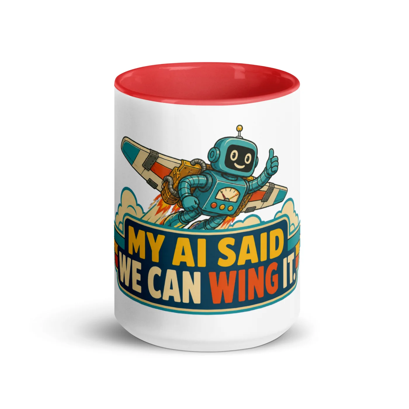 Color Inside Coffee Mug, Flying Robot: My AI Said We Can Wing It