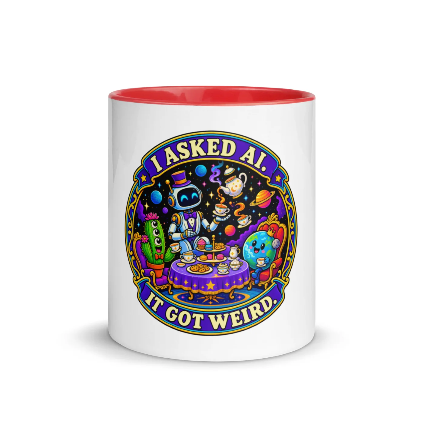 I Asked AI. It Got Weird. - Funny AI Color-Inside Mug, Design B