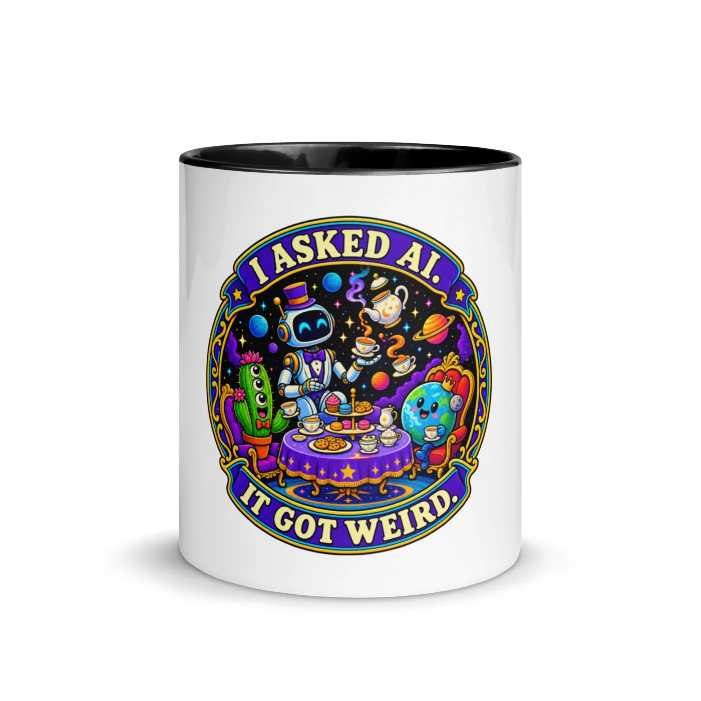 I Asked AI. It Got Weird. - Funny AI Color-Inside Mug, Design B