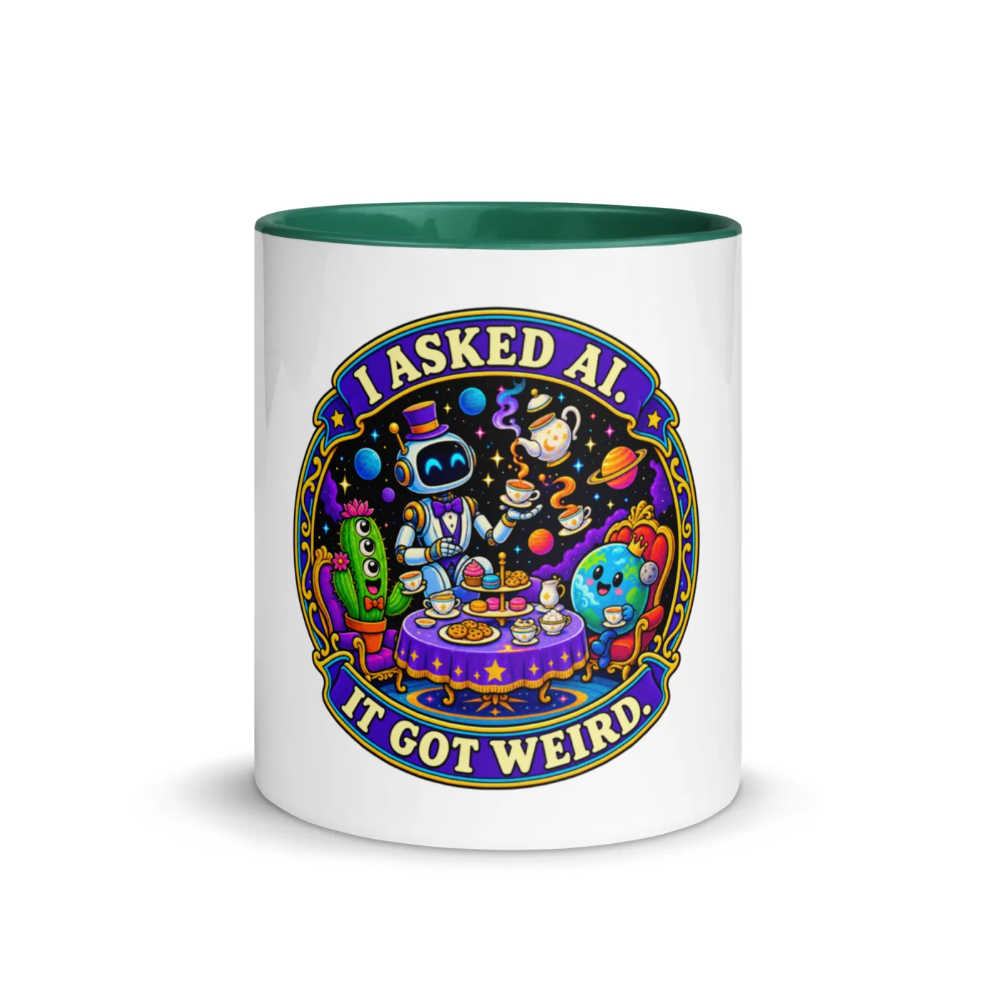 I Asked AI. It Got Weird. - Funny AI Color-Inside Mug, Design B