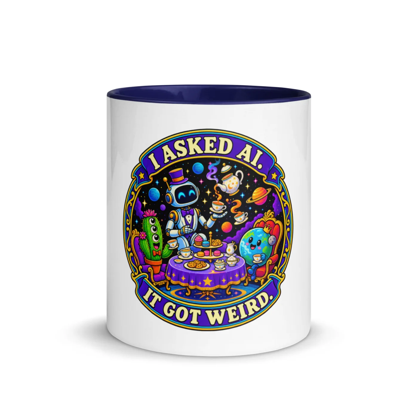 I Asked AI. It Got Weird. - Funny AI Color-Inside Mug, Design B